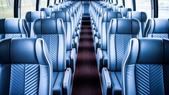 56 passenger charter bus interior view
